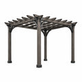 Pergola 300 x 300 x 250 cm en bois gris anthracite pour jardin style contemporain