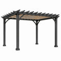 Pergola 300 x 300 x 240 cm en bois noir et naturel - structure ajourée pour jardin